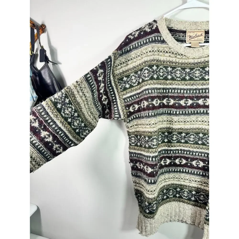 Vintage Woolrich Fair Isle Sweater Men's Size Large